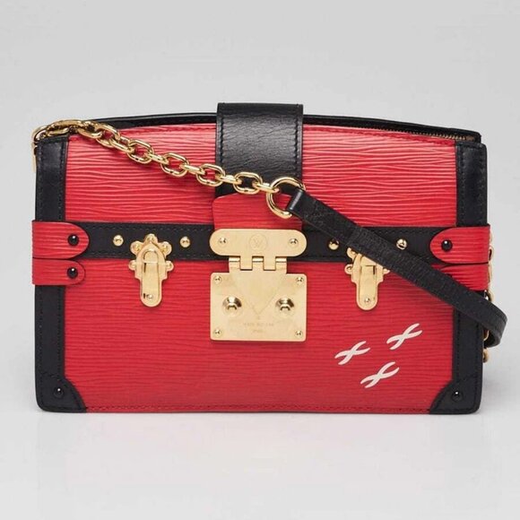 Louis Vuitton Red Epi Leather Trunk Clutch Bag - Picture 1 of 12